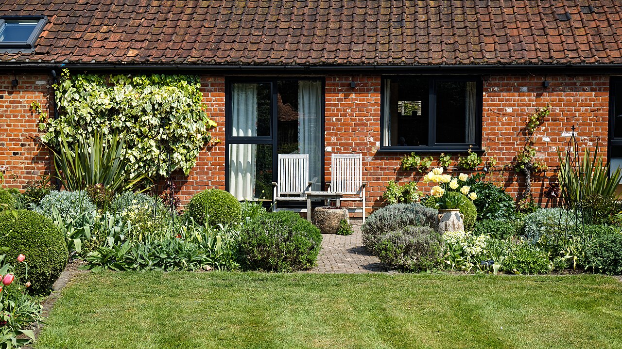Garden with lawn and patio
